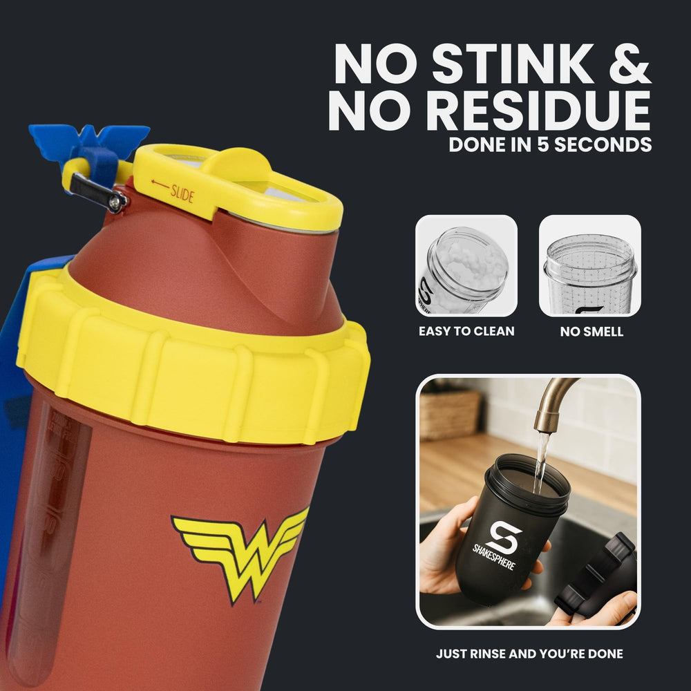 SHAKESPHERE Wonder Woman Tritan body is BPA-free and odor-resistant