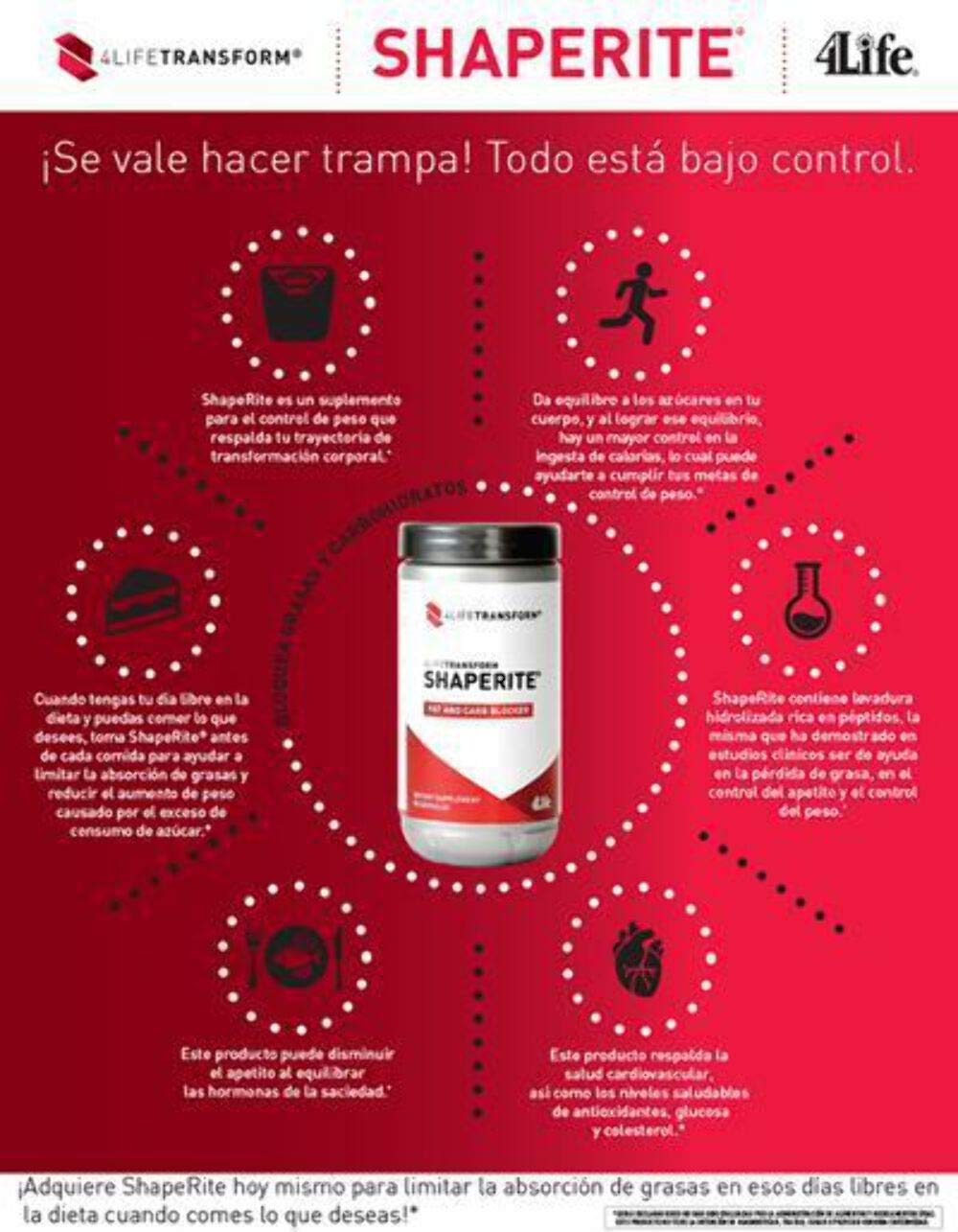 Pack shot of 4Life ShapeRite 90 capsules bottle