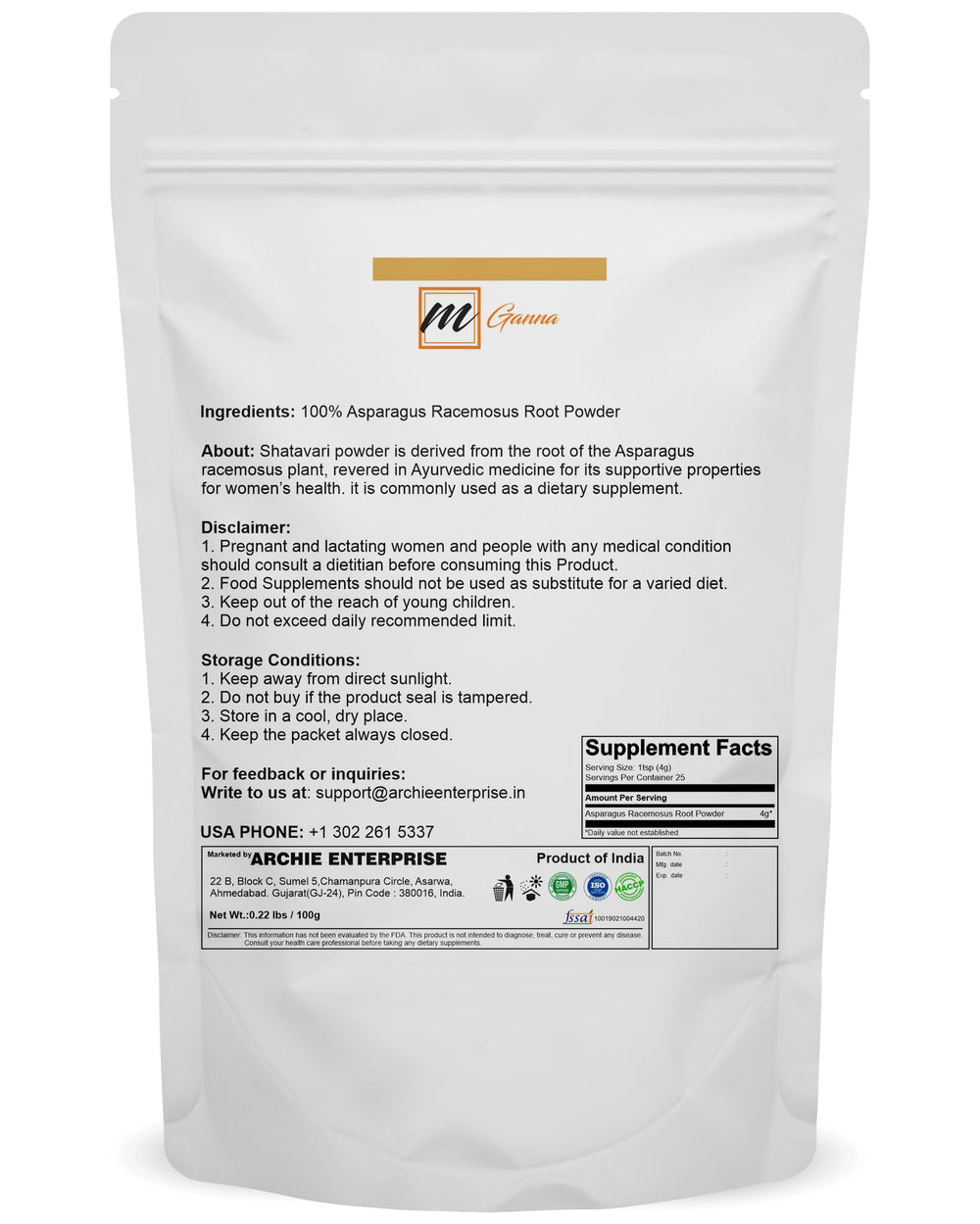 Close-up of fine Shatavari powder texture