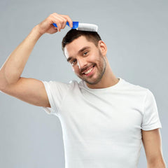 Shaver, shaving cream and grooming accessories in the kit.