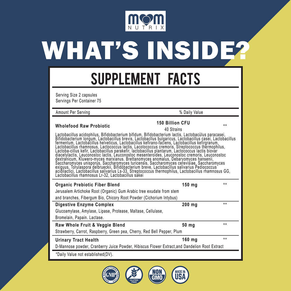 Shelf-stable probiotic with organic prebiotic fiber and digestive enzymes