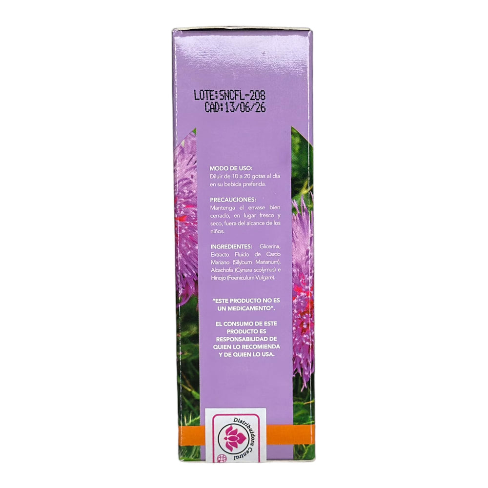 Herbal extracts of milk thistle and artichoke for Sheló NABEL drops