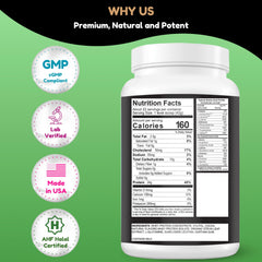 Label highlights sugar-free, keto-friendly, gluten-free, non-GMO and halal certified.