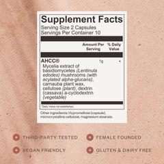 Close-up of SHII AHCC Daily Immunity capsules