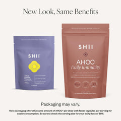 Packaging and bottle of SHII AHCC Daily Immunity