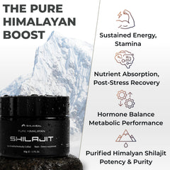 Close-up of shilajit showing 78%+ fulvic acid and 85 minerals