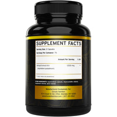 Each Shilajit capsule contains 1000mg of Shilajit extract