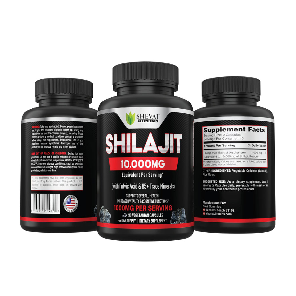 Close-up of Shilajit capsules showing glossy capsules