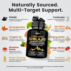 Natural Shilajit and herbal blend ingredients