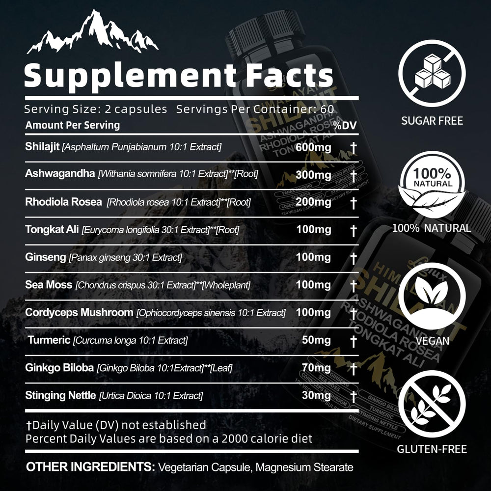 Stress relief with ashwagandha and Shilajit