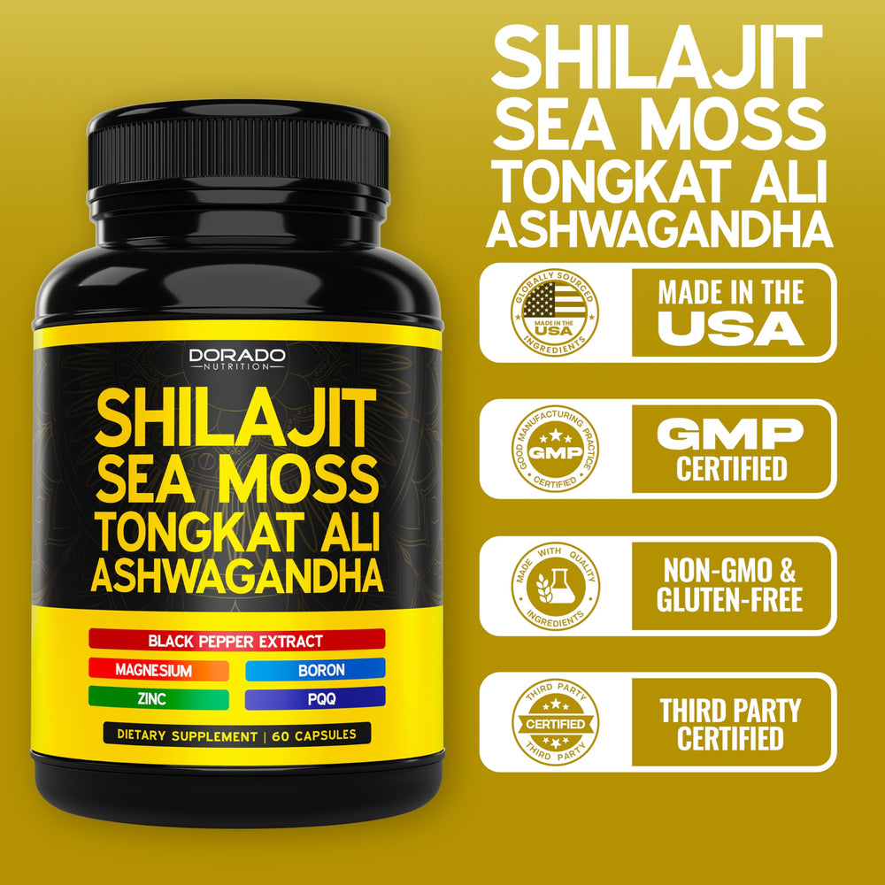 USA made Dorado Nutrition Shilajit Complex GMP facility label