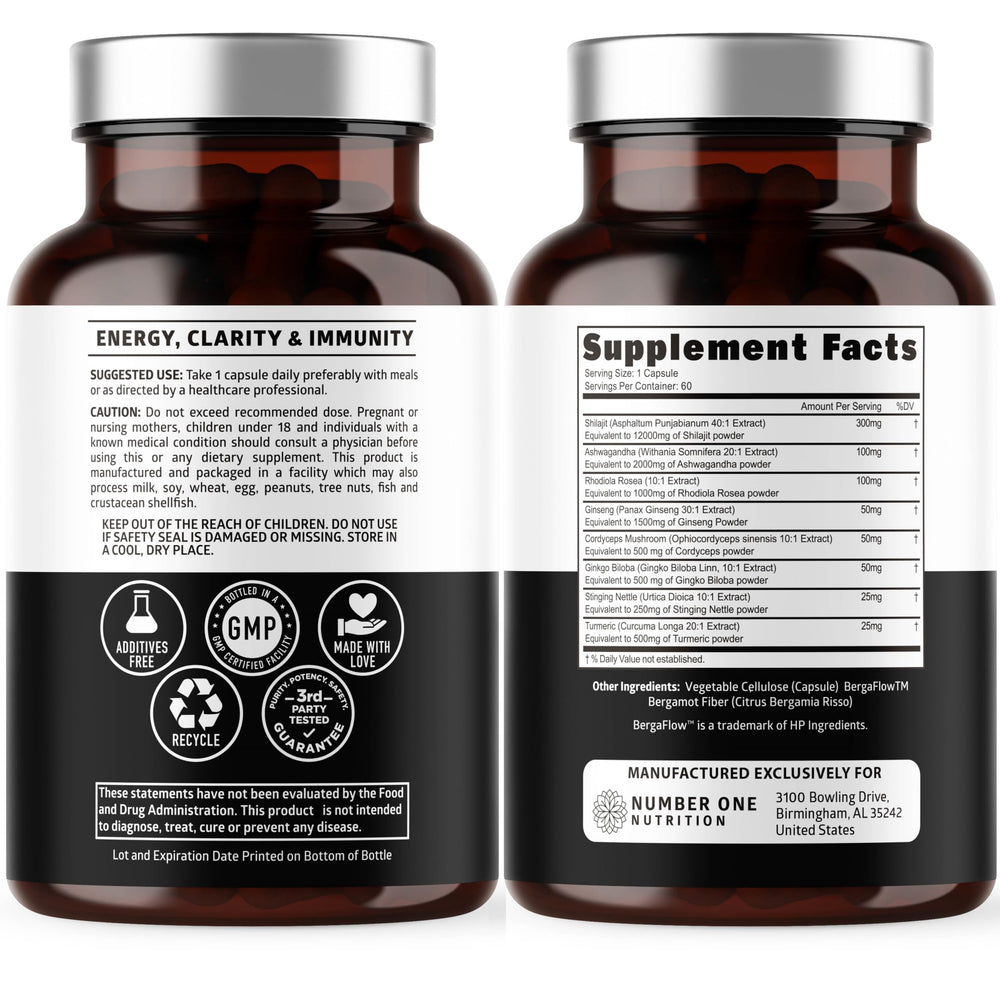 Shilajit complex with Ashwagandha, Ginseng, Turmeric and Ginkgo Biloba