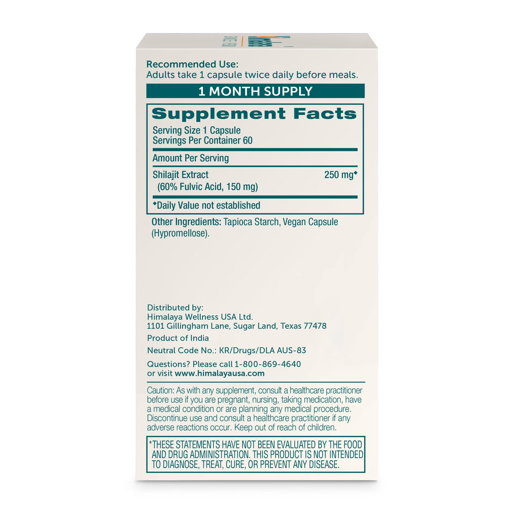 Shilajit resin showing 60% fulvic acid