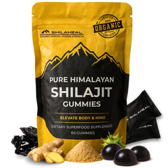 Shilajit Gummies bottle with Organic Himalayan Shilajit label