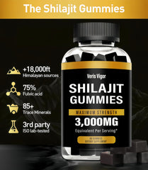 Close-up of Shilajit Gummies showing berry-flavored chews