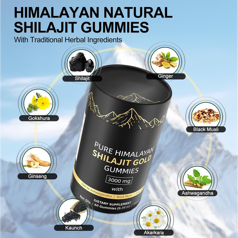 Shilajit Gummies rich in Fulvic Acid and 85+ trace minerals