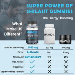 Shilajit gummies ingredients with Chaga and Ashwagandha