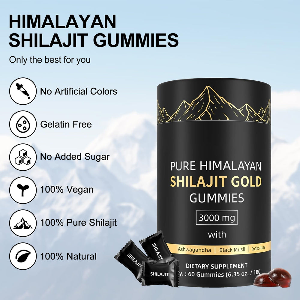 Shilajit Gummies—vegan, non-GMO, no added sugar