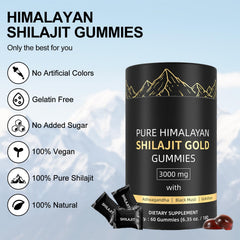 Shilajit Gummies—vegan, non-GMO, no added sugar