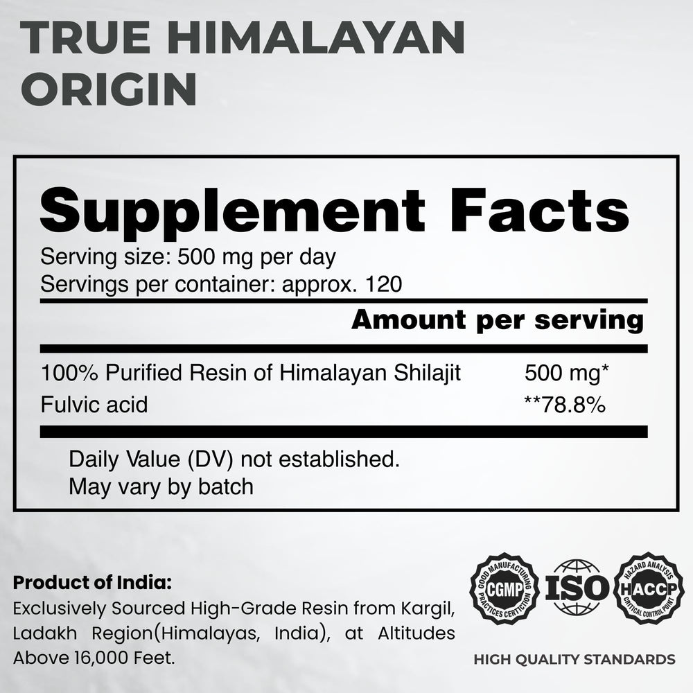 Lab-tested purity certificate for shilajit resin