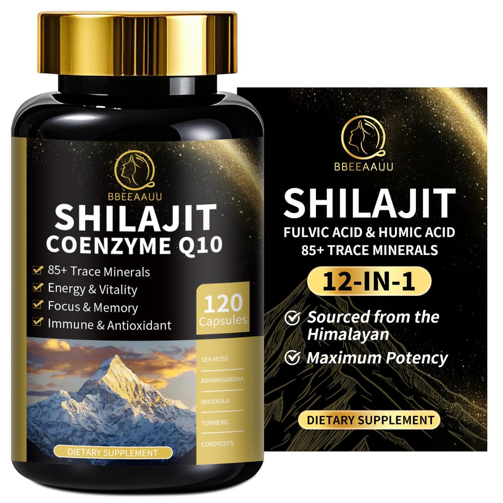 BBEEAAUU Shilajit for Men 12-in-1 Himalayan capsules bottle
