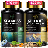 Shilajit for Men & Sea Moss Bundle bottle with capsules