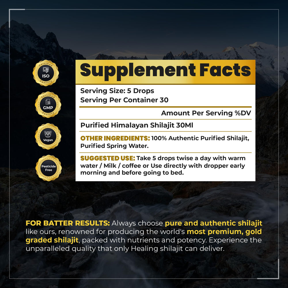 Lab testing and purity certificates for Shilajit Pure Himalayan Drops