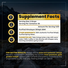 Lab testing and purity certificates for Shilajit Pure Himalayan Drops