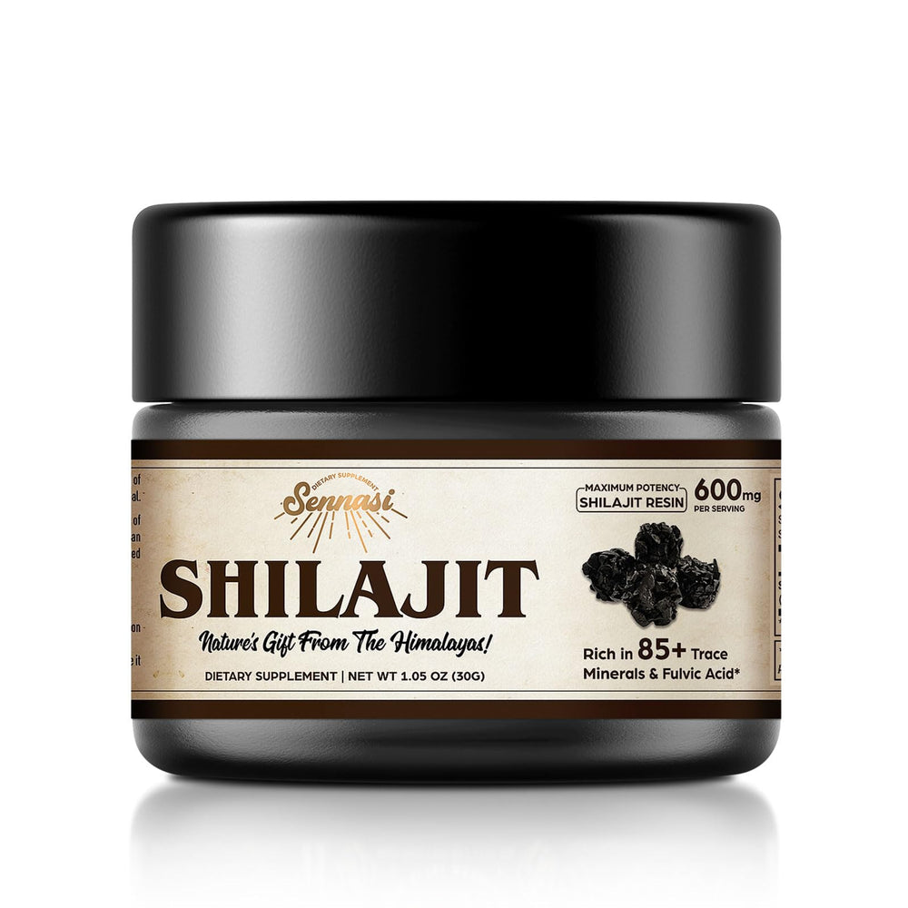 Shilajit Pure Himalayan Organic Resin 600mg in 30g glass jar