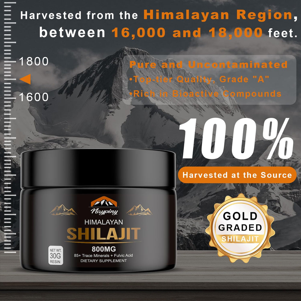 Shilajit resin 800mg bottle gold grade label