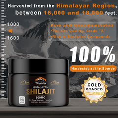 Shilajit resin 800mg bottle gold grade label