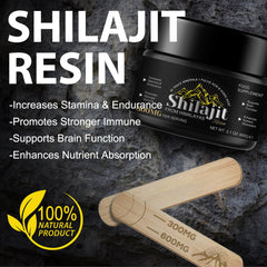 Shilajit resin promoting energy and vitality benefits.