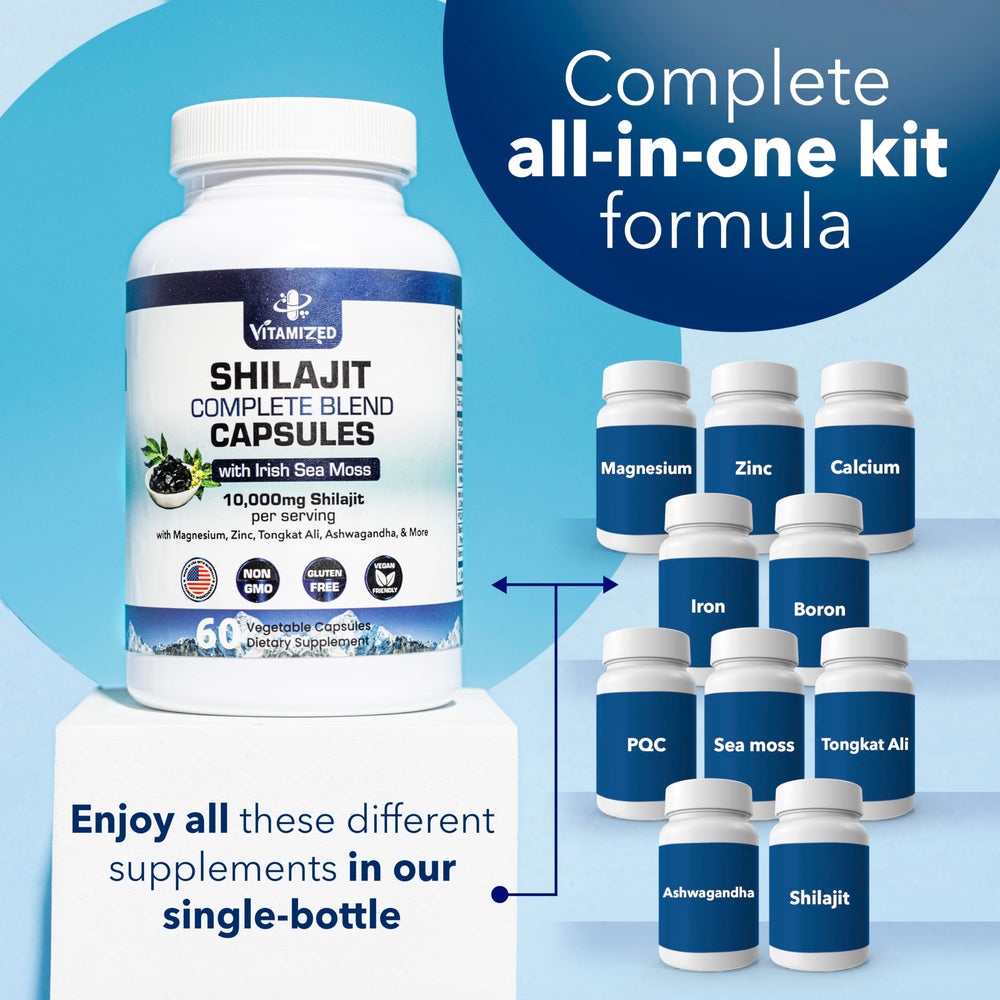 Shilajit resin and mineral profile depiction