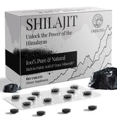 Front view of ORBILIVE Shilajit tablets bottle