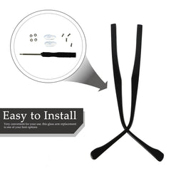 Universal eyeglass temple replacement arm side view black