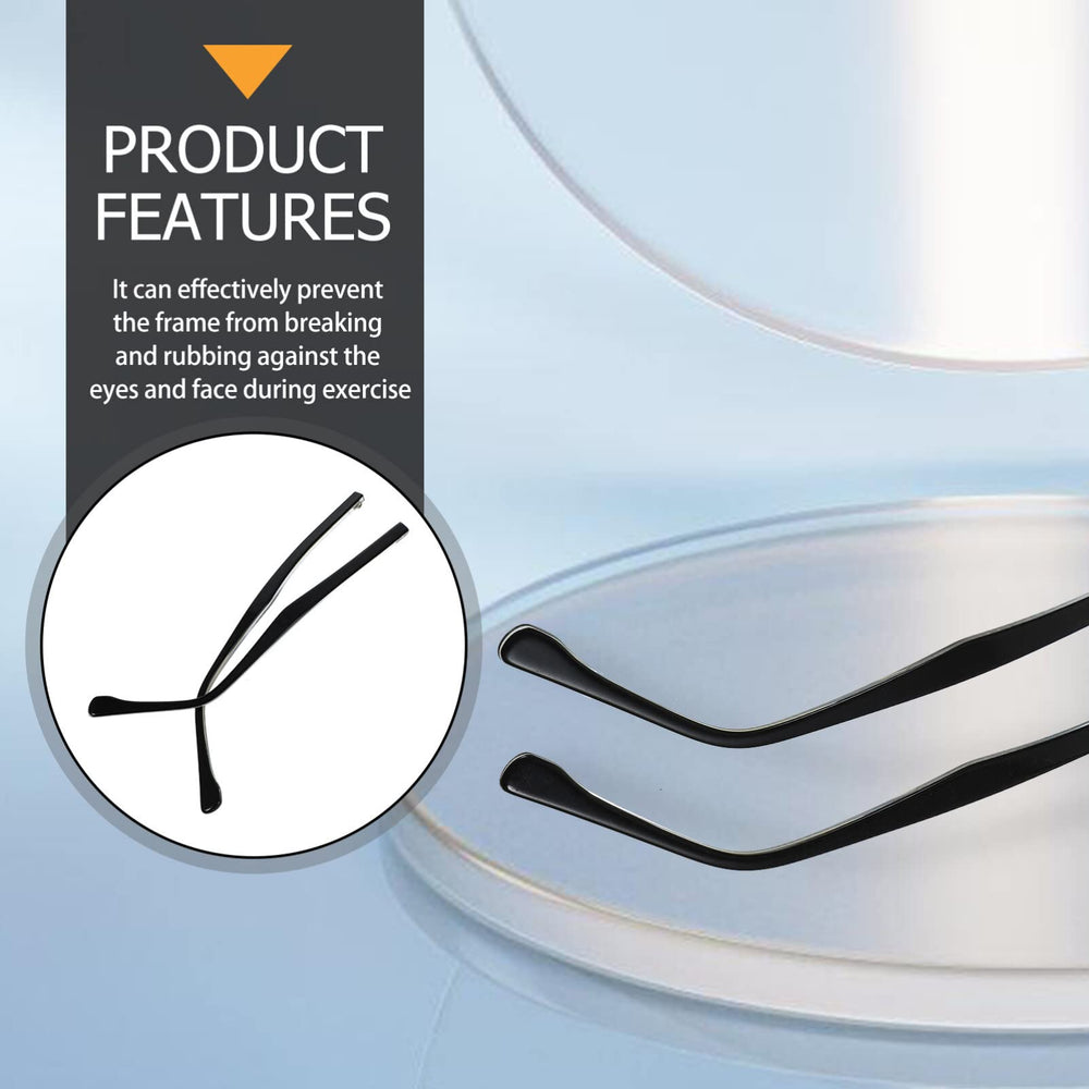 Close-up of durable metal eyeglass arm