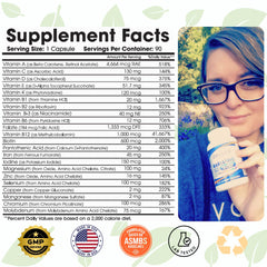 90-count bottle packaging for Shiny Leaf Bariatric Multivitamin with Iron