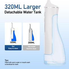 Detachable 320ml water tank close up