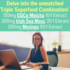 Chlorophyll and green-tea EGCG ingredients depicted on gummies