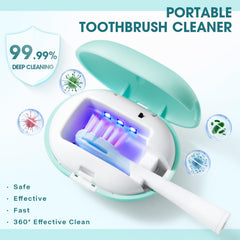 Open lid of Shmian toothbrush cleaner showing compact design