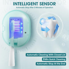 Back suction mount on the toothbrush cleaner for wall mounting