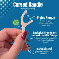 Shred-resistant floss picks for durable use