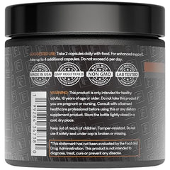 Back view of Formulation Factory Shroom Vroom bottle with label