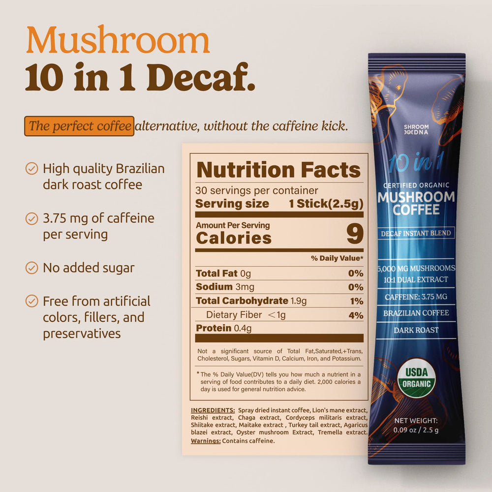 30-stick pack of ShroomDNA mushroom coffee for convenient on-the-go brewing.