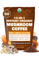 ShroomDNA 10-in-1 Mushroom Coffee pouch with 60 servings