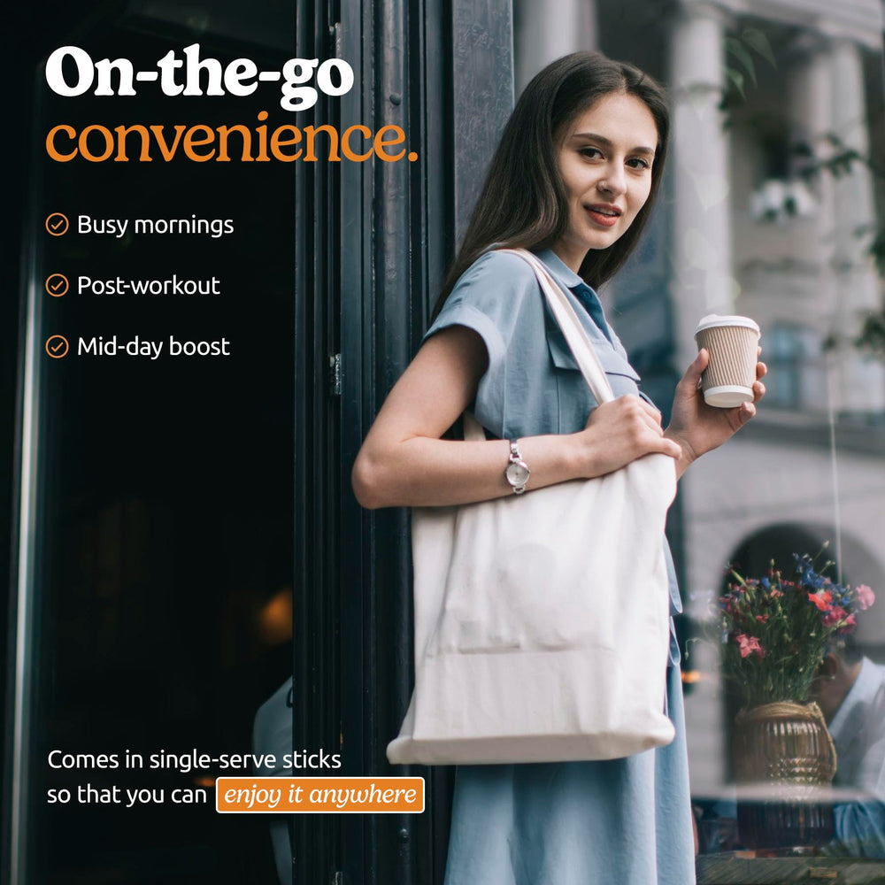 On-the-go packaging for ShroomDNA mushroom coffee packets.