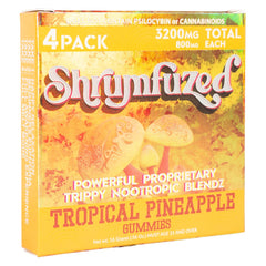 Close-up of gummy ingredients listing with Lion’s Mane, Reishi, Cordyceps and Chaga