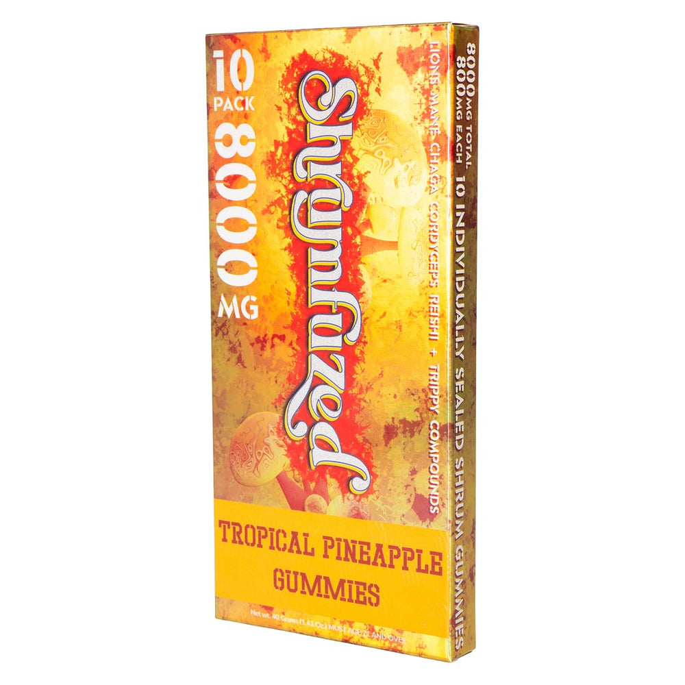 Ingredients and mushroom blend visuals for Shrumfuzed gummy