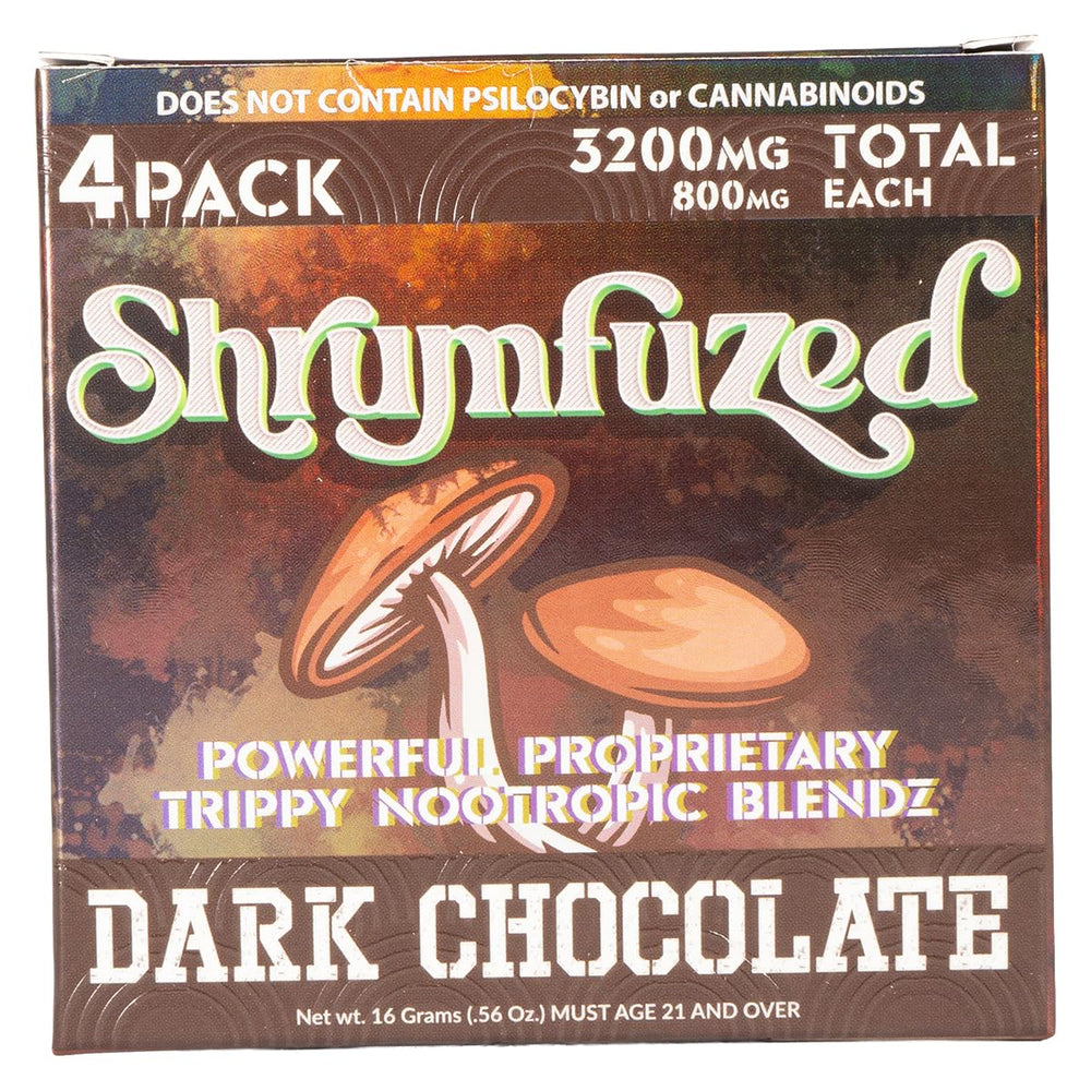 Shrumfuzed Nootropic Gummy 3200mg with Lion's Mane, Reishi, Cordyceps and Chaga in dark chocolate