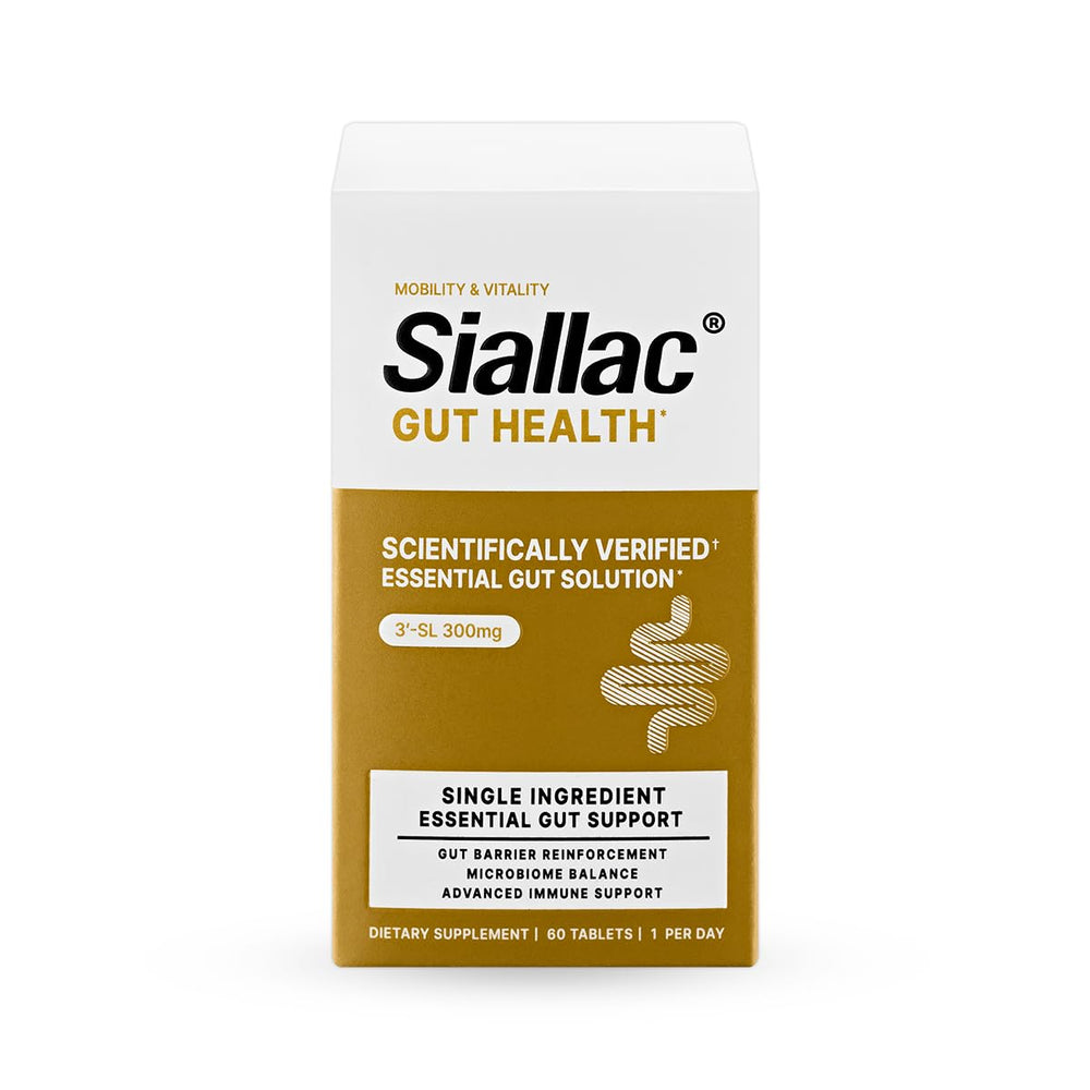SIALLAC Gut Health packaging and bottle label